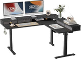 63" L-Shaped Electric Standing Desk,Height Adjustable Stand up Desk with 3 Drawer