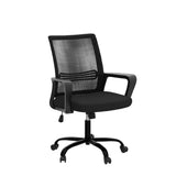 Ergonomic Computer, Home Wheels, Mid Back Mesh Office Desk Rolling Swivel Task Chair with Lumbar Support Armrests, Black