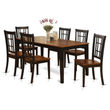 NICO7-BLK-W 7 Piece Kitchen Table Set Consist of a Rectangle Dining Table