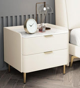 Italian Minimalist Solid Wood Bedside Cabinet, Rock Board Small Bedroom