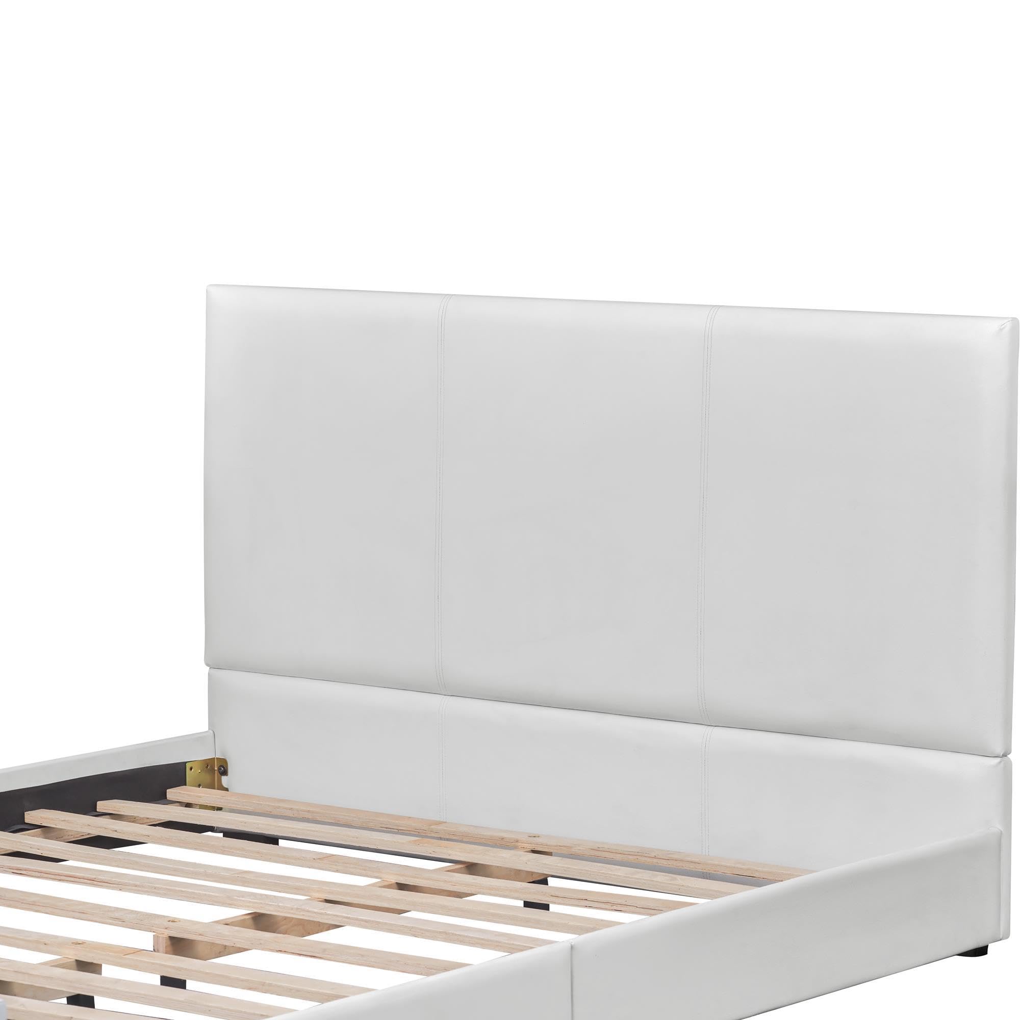 Abbey Platform Bed, White, King