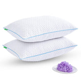 Shredded Memory Foam Pillows for Sleeping 2 Pack - Cooling Bed Pillows Standard Size