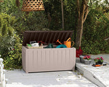 Novel Outdoor Plastic Storage Box Garden Furniture, Beige and Brown