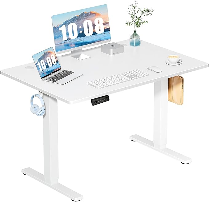 Standing Desk, 48 Inch Ergonomic Adjustable Height Electric Sit Stand Up Down C