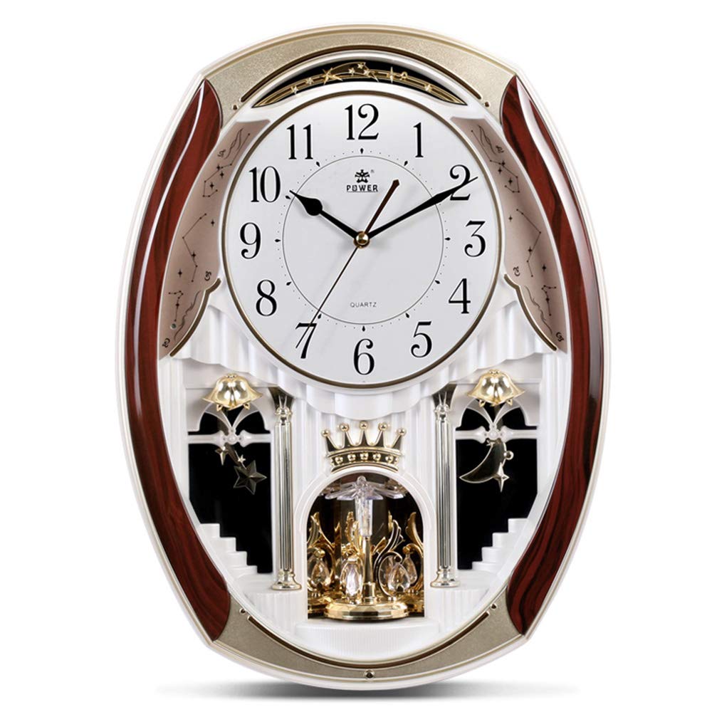 Musical Motion Wall Clock with Rotating Pendulum, Decorative Wall Clock