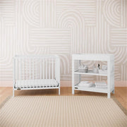 40.1" 4-in-1 Wood Convertible Mini Crib in White