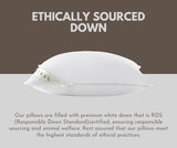 OverCloud™ Goose Down Pillows, Down Pillow for Back Sleeper, Standard Bed Pillows