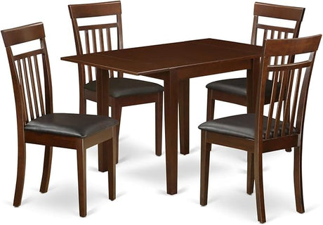 NDCA3-MAH-LC Norden 3 Piece Dinette Set for Small Spaces Contains a Rectangle Table