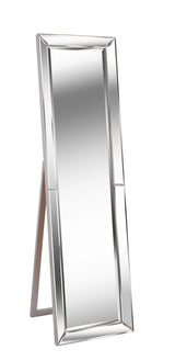 Kenroy Home Modern Stand Mirror with Beveled Mirror Frame ,64 Inch Height, 18 Inch Width, 1 Inch Ext. with Silver