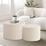 Nesting Coffee Table Set Large Drum Coffee Tables Modern Round Wooden Coffee