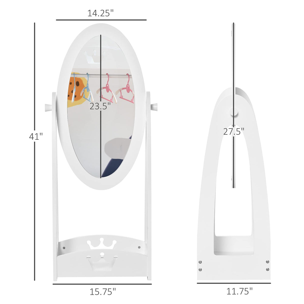 Full Length Mirror for Children, Adjustable to be Viewed from Multiple Angles Dress-up