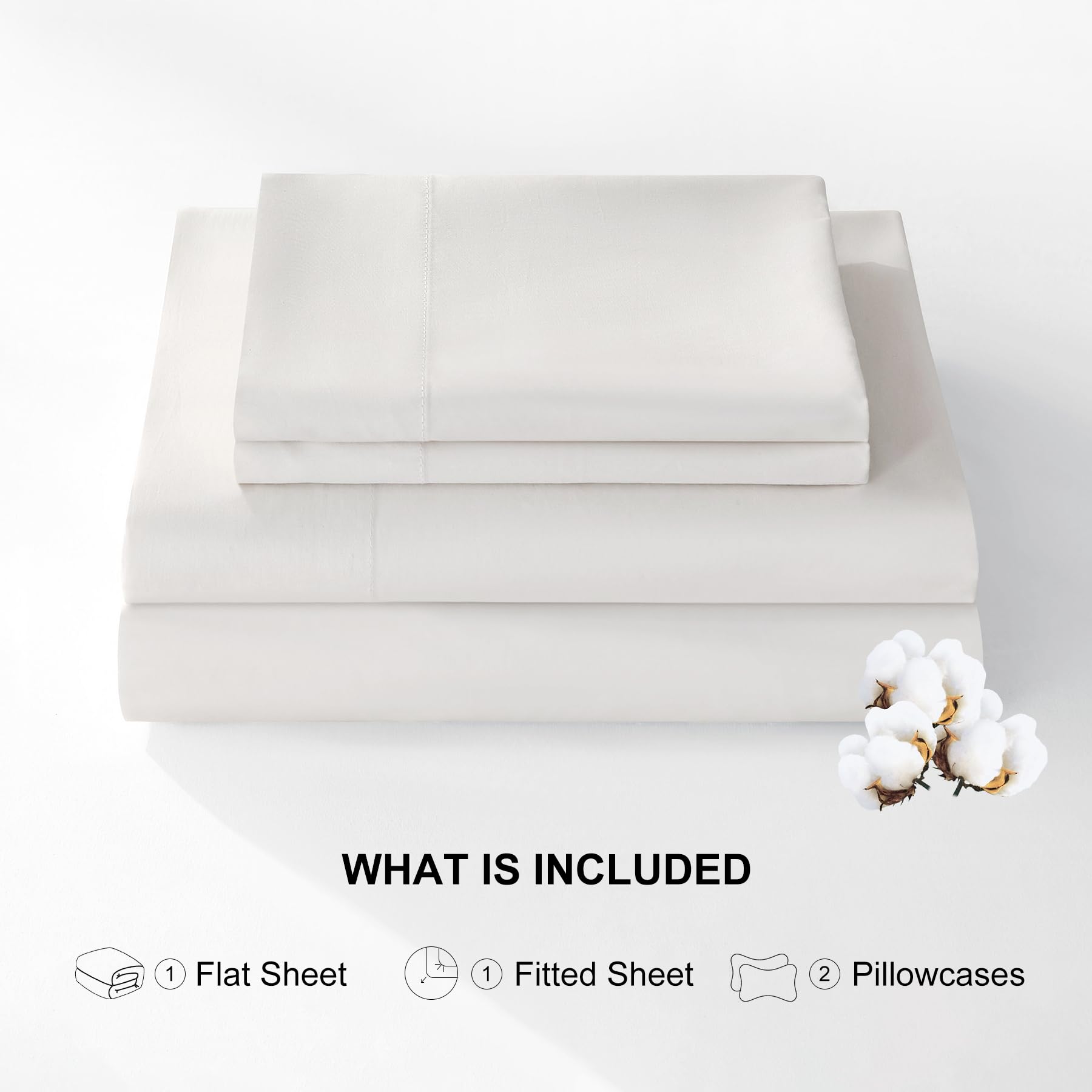 100% Egyptian Cotton Sheets Queen Size Set 18"-24" Extra Deep Pocket