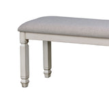 Fabric Upholstered Wooden Bench, White