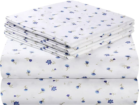 6 Piece Printed King Size Bed Sheets, Extra Soft Brushed Microfiber 1800 Bedding Pattern Sheets,