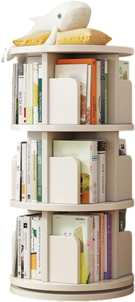 5 Tier Rotating Bookshelf, 360 Display Corner Bookshelf for Small Space