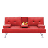 Convertible Futon Sofa Bed, Reclining Lounge Couch Sofa with Armrests