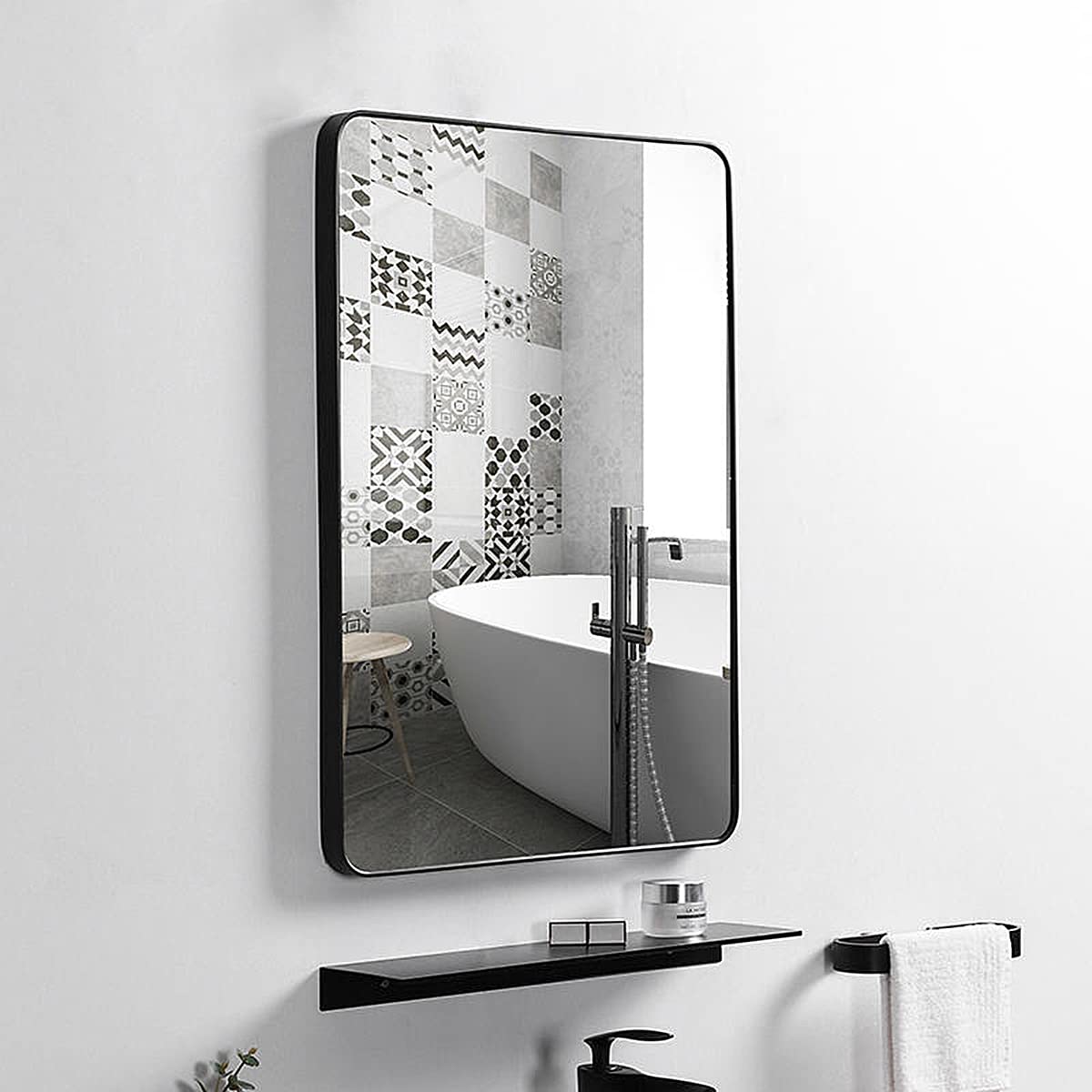 Wall Mirror for Bathroom, Black Bathroom Mirror