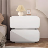 Nightstand, Bedside Table with 2 Drawer, Minimalist Night Stands with Microfiber Leather