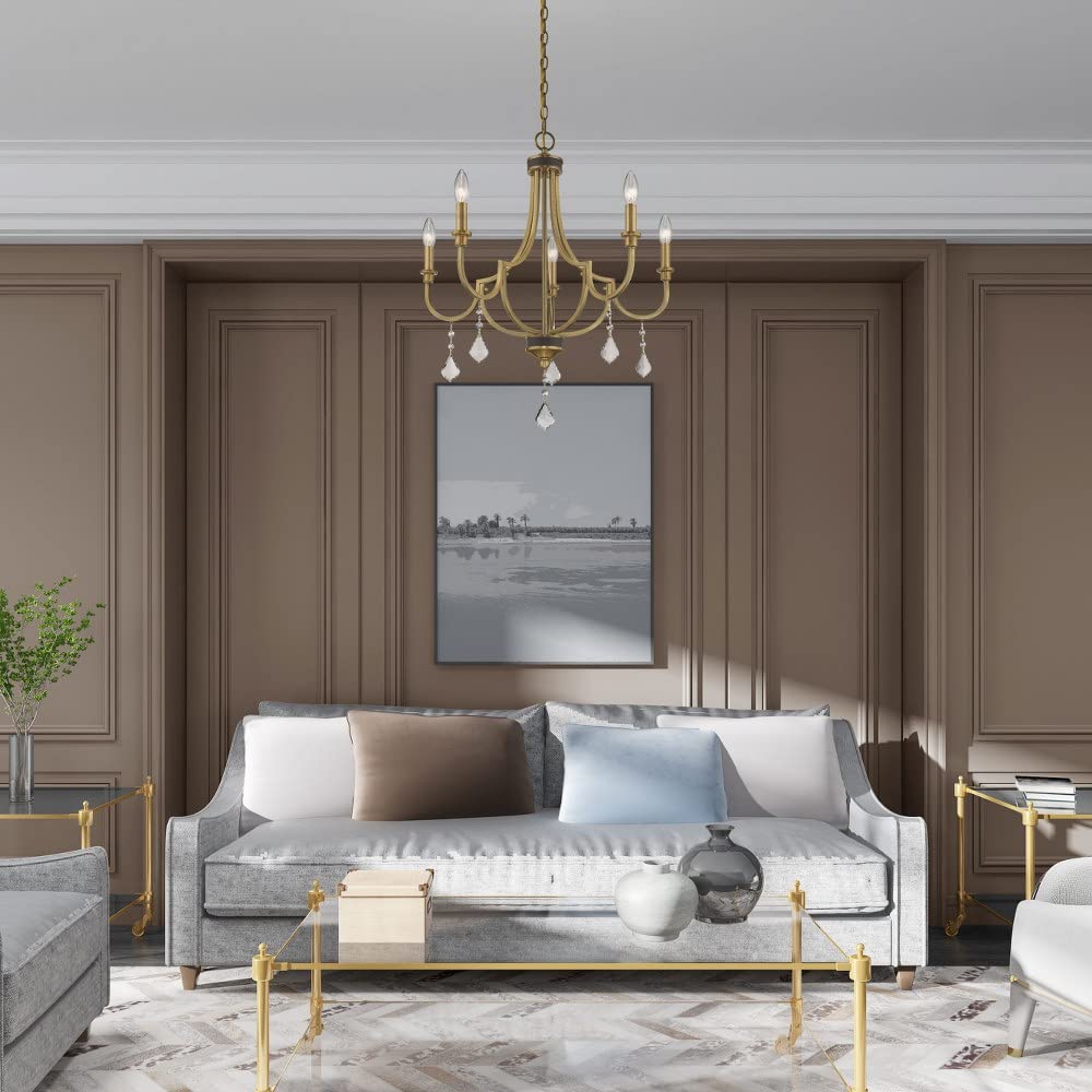 Lighting 5 Lt Antique Brass Chandelier