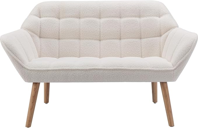 48" Small Loveseat Sofa, Mid Century Modern Velvet Love Seat