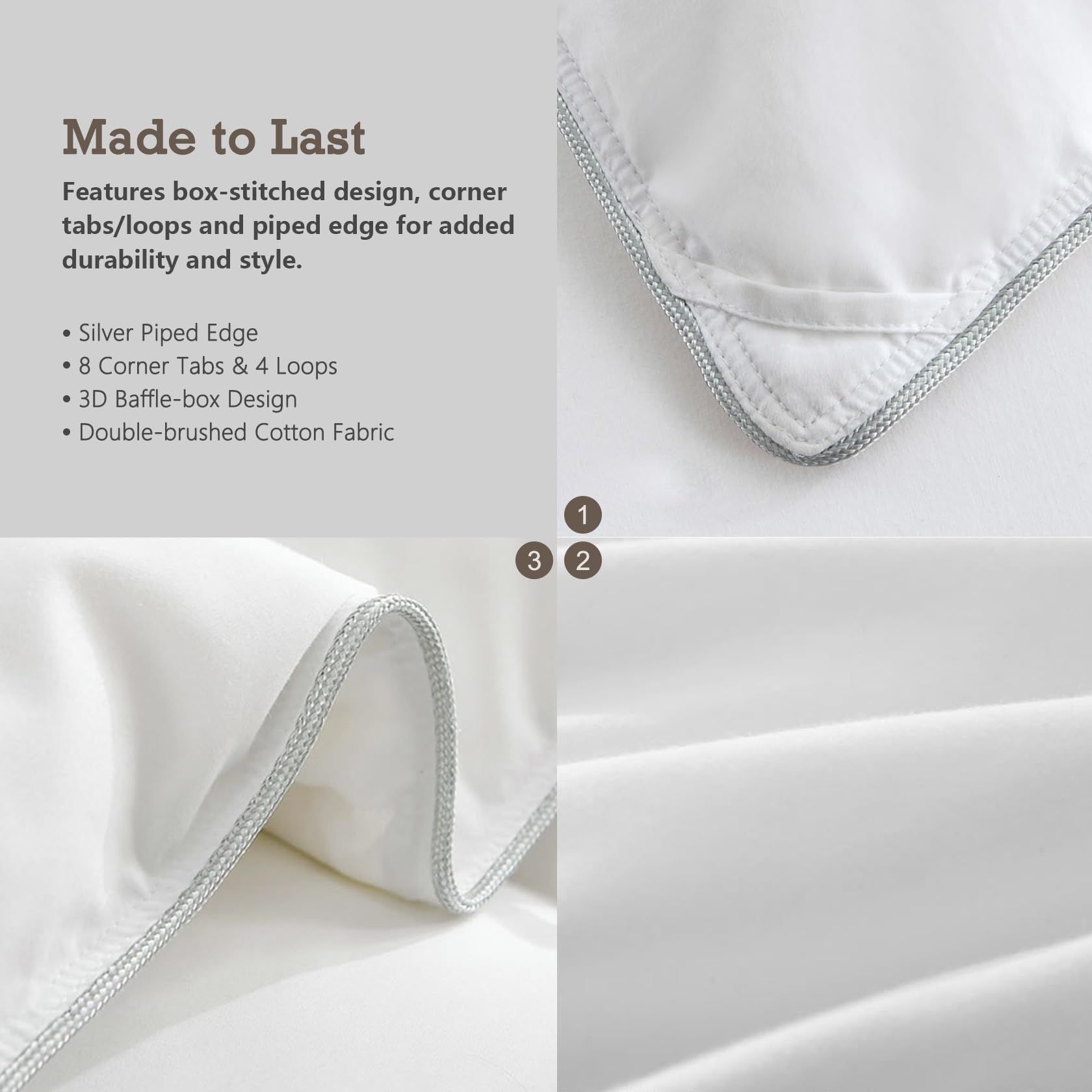 BPC Luxury Feathers Down Comforter Twin Size All Season Duvet Insert - Cloud Fluffy 750 Fill Power, Ultra-Soft Egyptian Cotton, Solid White, 68x90 Inches