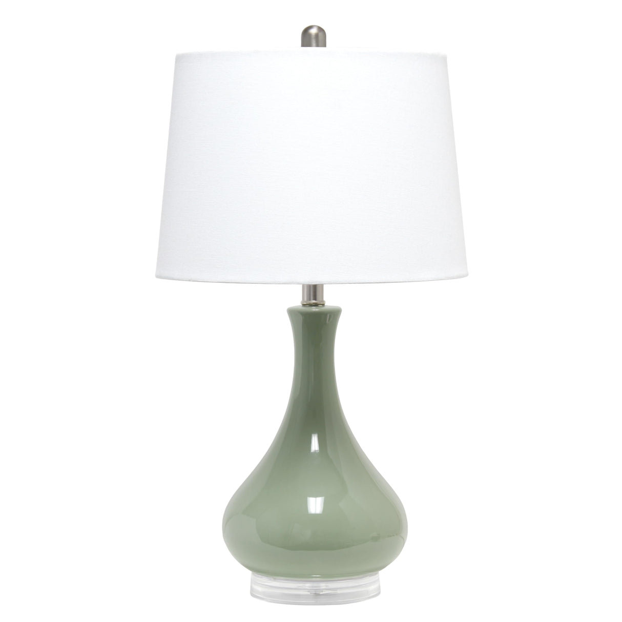 LT3312-SGE 26.25" Polished Contemporary Ceramic Tear Drop Shaped Table Lamp