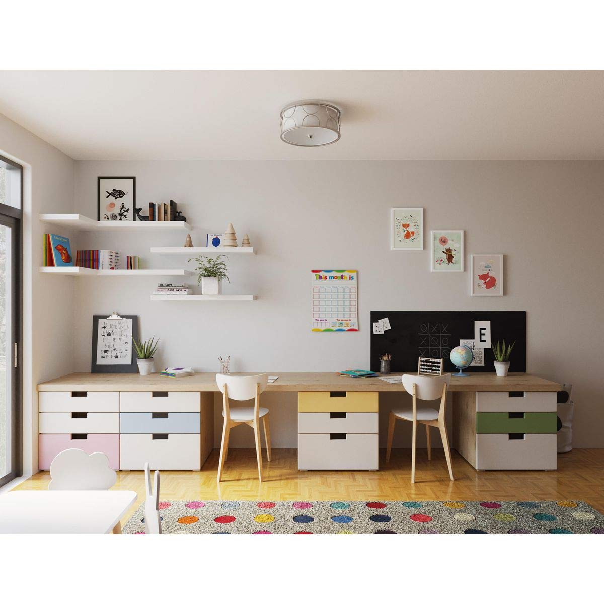 Landree 16" Three-Light Flush Mount Ceiling Light