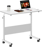 Computer Desk, Laptop Table, Height-Adjustable PC Table with Wheels, Surface