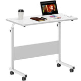 Computer Desk, Laptop Table, Height-Adjustable PC Table with Wheels, Surface