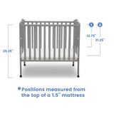 Folding Portable Mini Baby Crib with 1.5-inch Mattress - Greenguard Gold Certified, Grey