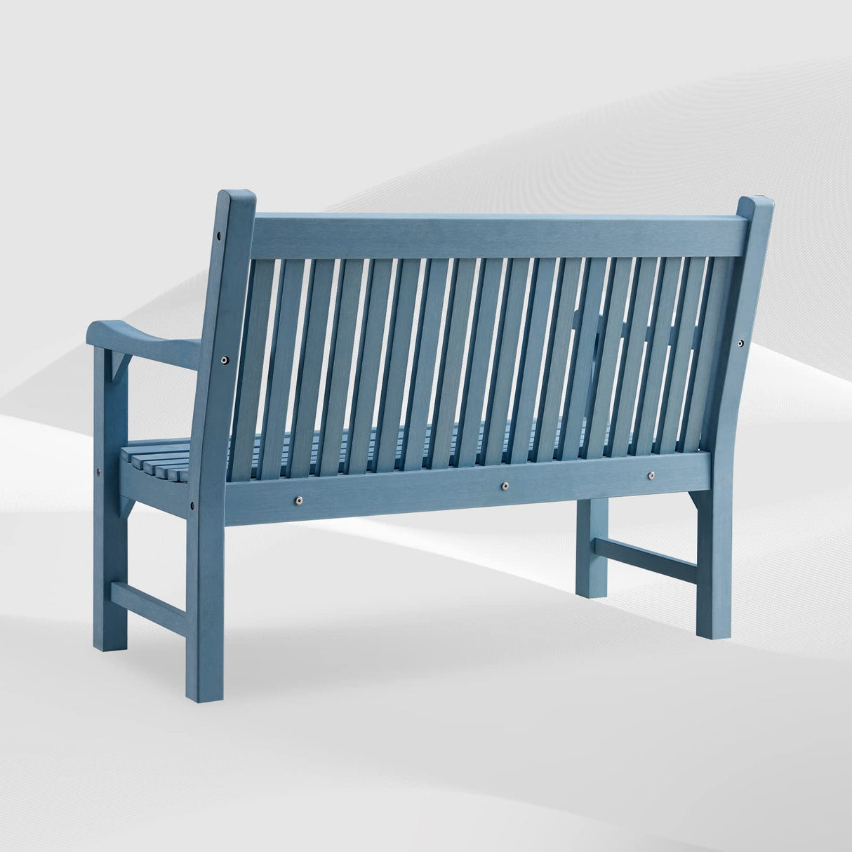 Garden Bench, 2-Person Poly Lumber Patio Bench, All-Weather Outdoor Bench That