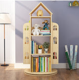 Bookshelf 360 Display Floor Standing Bookcase Storage Rack Children's Bookshelf, Wood