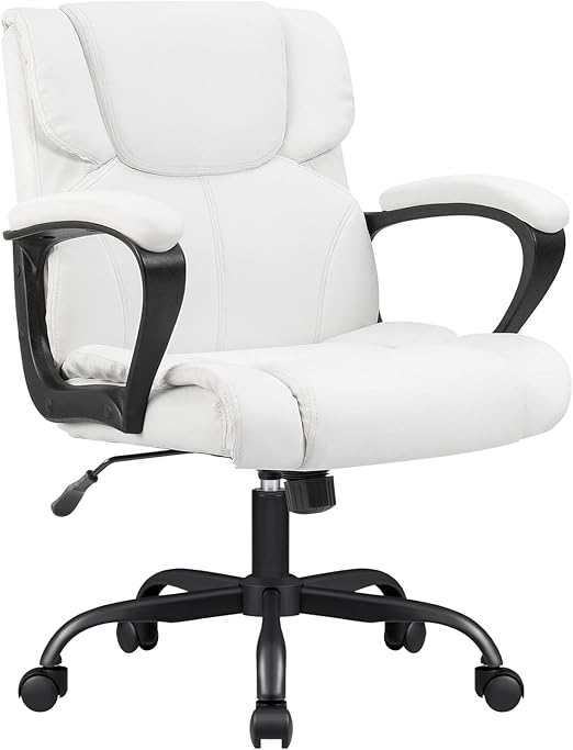 Mid Back Executive Office Chair Swivel Computer Task Chair with Armrests,Ergonomic