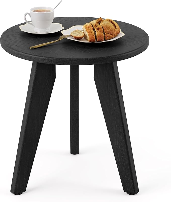Outdoor Side Table, HDPE Outdoor Table, Small Round Side Table Weather-Resistant