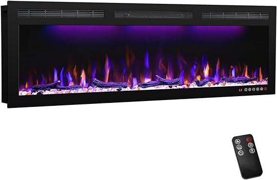 Electric Fireplace Recessed 88 inches