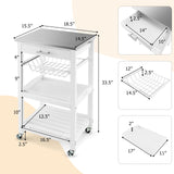 Kitchen Island Cart with Drawer, Rolling Kitchen Cart on Wheels