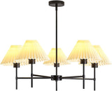 Chandelier Light Fixture, 5-Lights Mid Century Chandelier With Shades For Dining Room