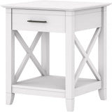 Key West Small End Table with Storage Modern Farmhouse Accent Shelf