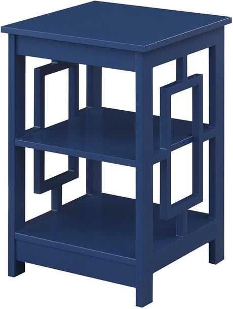 Town Square End Table with Shelves, 15.75" L x 15.75" W x 23.5" H, Sea Foam