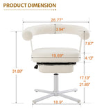 Home Office Desk Chair with Footrest,Vanity Chair with Back,Modern Comfy Makeup