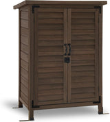 Outdoor Storage Cabinet, Small Storage Shed with Removable Shelf, Wood Garden Shed