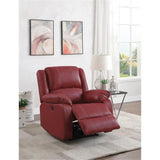 Zuriel Power Recliner with Pillow Top Armrest in Red Faux Leather