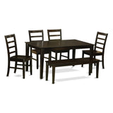 CAPF6-CAP-W 6 Piece Dining Table Set Contains a Rectangle Wooden Table and 4 Dining Room