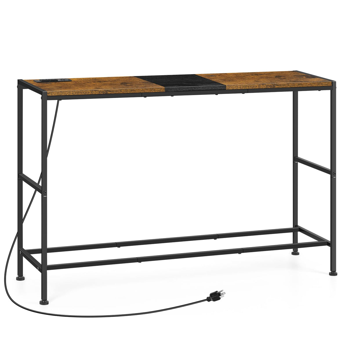 Narrow Console Table with Outlets Industrial Behind Sofa with Charging Station 41 Inch Thin Table Stand for Entryway,