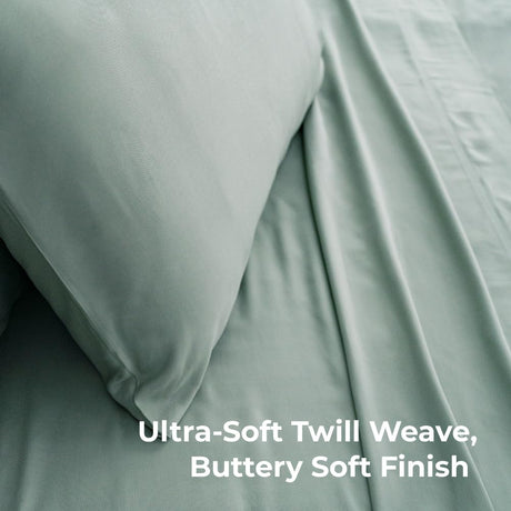 - Comfy Twill Classic Sheet - Viscose - Twin Extra Long - 4 Piece Set - Tahitian Breeze