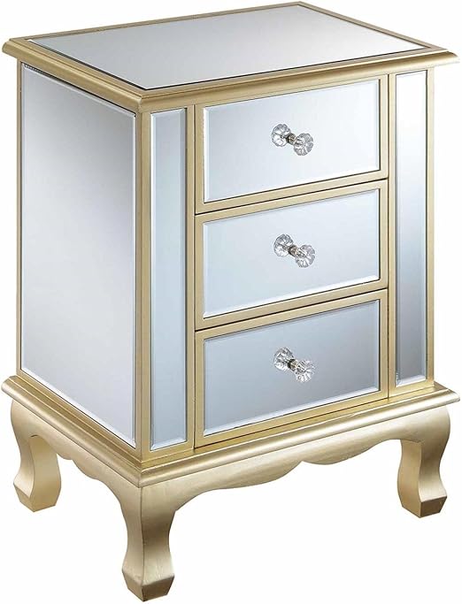Gold Coast Collection 3-Drawer End Table, 19"L x 12"W x 24.75"H