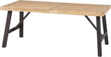 Wren Outdoor Dining Table, Rectangular 71 Inch, Brown and Black Wood