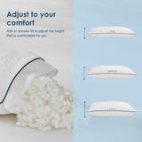 Shredded Memory Foam Pillows King Size Set of 2, Adjustable Luxury Cooling Pillows