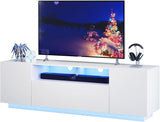 TV Stand for 65 Inch TV, Modern Entertainment Center with LED, 58" TV Console