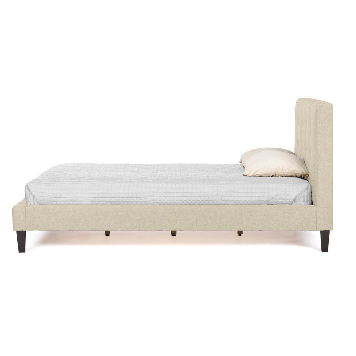 Quincy Linen Platform Bed, Full, Grey